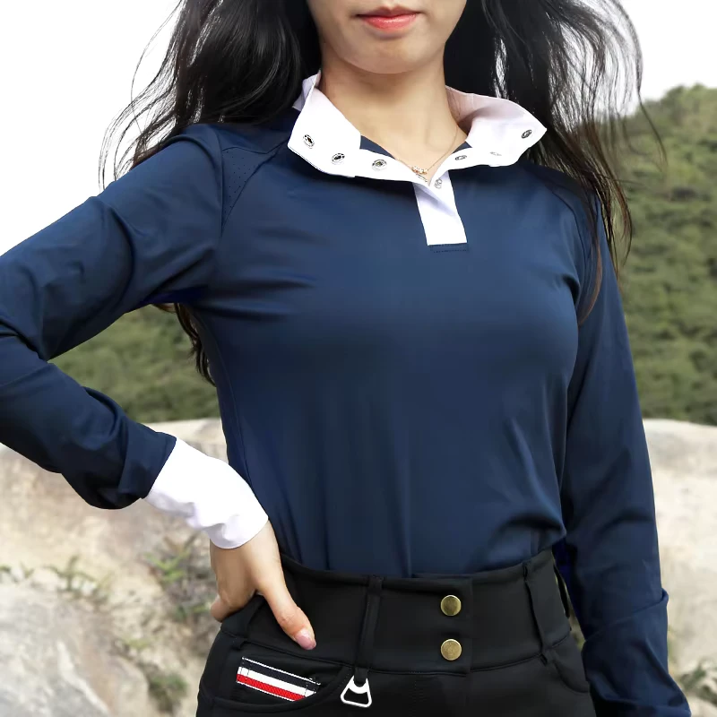 Top Quality Multi Color Selection Horse Riding Clothing Customized Logo Top Mixed Sizes Factory Directly Equestrian Long Sleeves
