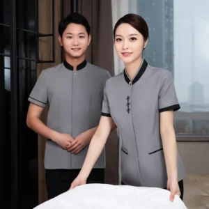 Top Quality Uniformes De Housekeeping for Men With Contrast Color Housekeeping Uniforms for Women Cleaning