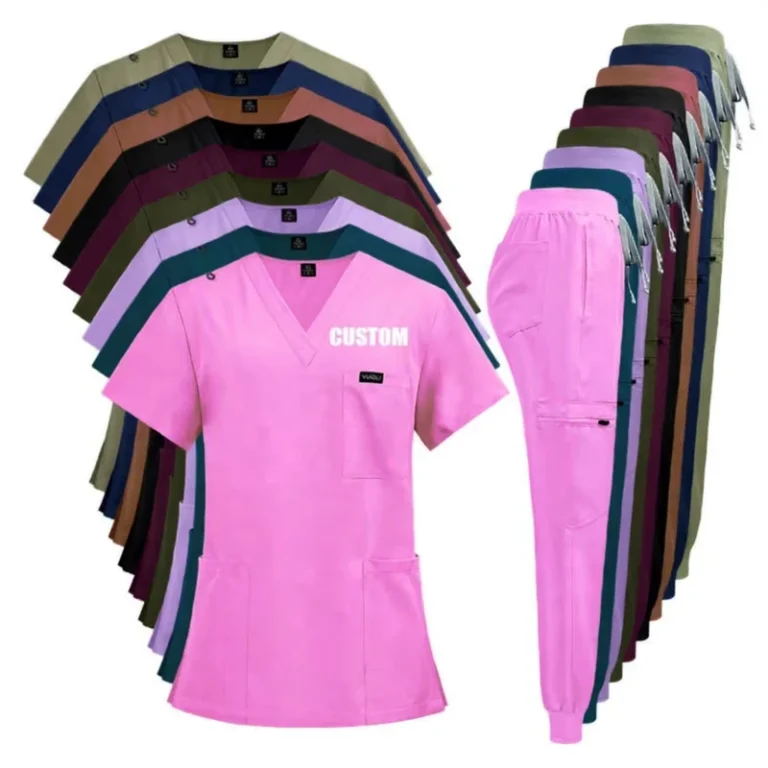 Top-Sale-Nurses-Hospital-Uniforms-Two-Piece-Stretch-Spandex-Pants-Scrubs-Suit-Nursing-Jogger-Women-Scrubs-Uniforms-Sets