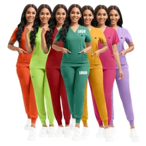 Top Sell Breathable Hospital Uniforms Casual Medical Scrubs for Women Custom Embroidery Short Sleeve Nursing Scrub Uniforms Sets