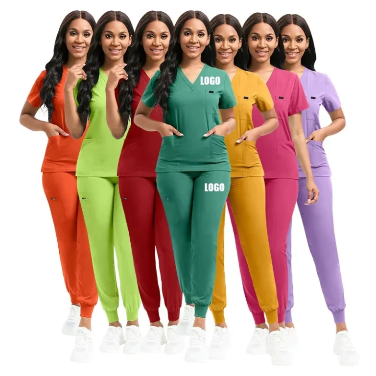 Top-Sell-Breathable-Hospital-Uniforms-Casual-Medical-Scrubs-for-Women-Custom-Embroidery-Short-Sleeve-Nursing-Scrub-Uniforms-Sets