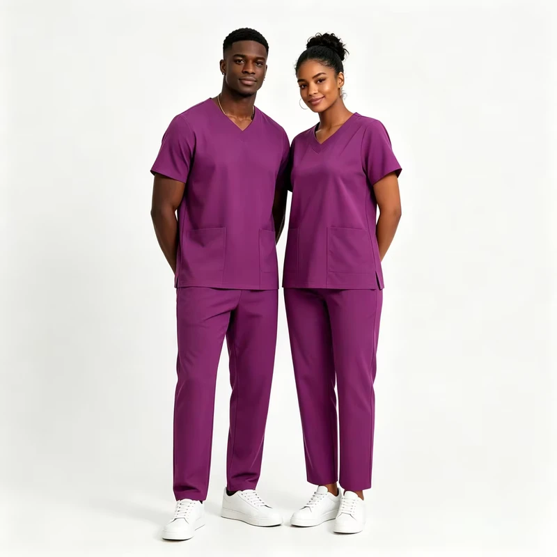 Top Unisex Nursing Scrubs Surgical Scrubbing Set Hospital Medical Polo Uniform Design Polyester ODM