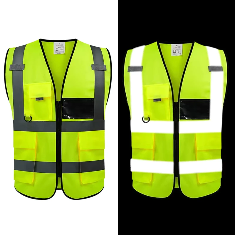 Traffic Control Roadway Guidance Shoulder Radio Tab Hi Vis Reflective Water Proof Customized Logo Safety Vest