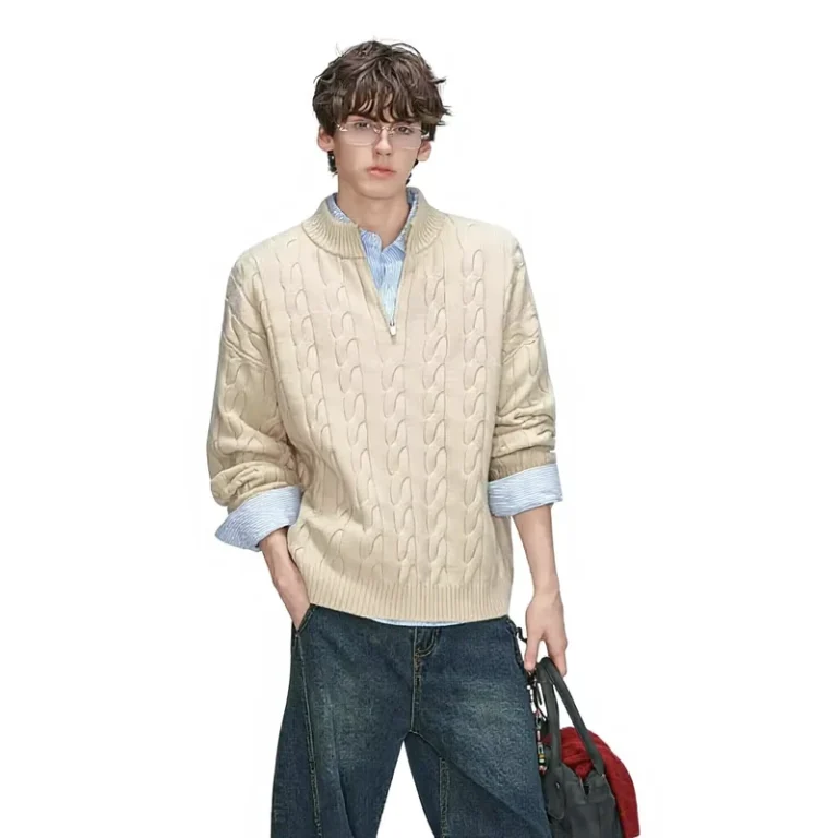Trendy-Brand-Retro-Semi-high-neck-Zip-Sweater-Mens-Autumn-and-Winter-Warm-Thickened-Loose-Couple-Style-Knitted-Sweater
