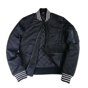 Twill Cotton-Padded Zip up Varsity Bomber Jacket