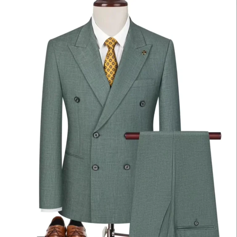 Two-Piece-Double-Breasted-Woolen-Suit-Large-Size-V-Neck-Business-Wedding-Suit-Flat-Front-Style