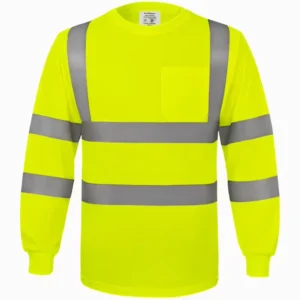 Two Tone Hi Vis Reflective Safety T Shirt Breathable Mesh Long & Short Sleeve Work Safety Uniform