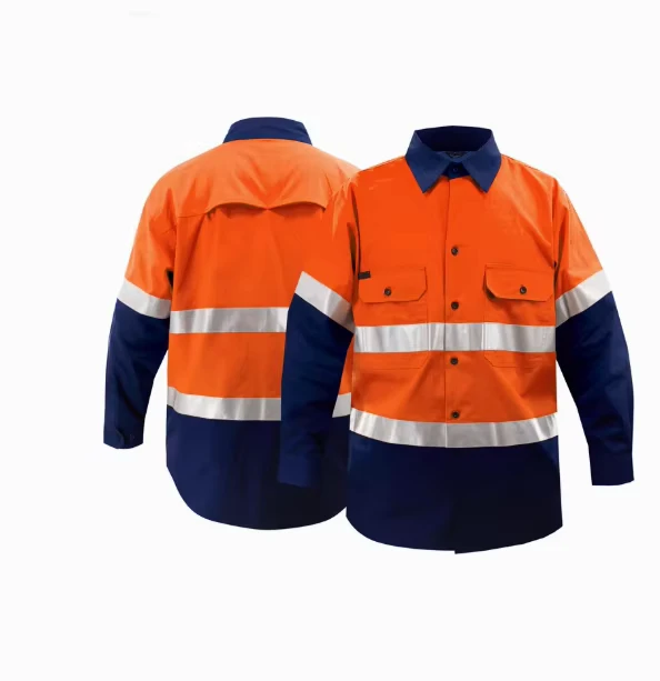 Two-Tone-Hi-Vis-Reflective-Safety-Work-Shirt-Breathable-High-Visibility-Construction-Work-Shirt-With-Mesh-Vents-Custom-Logo