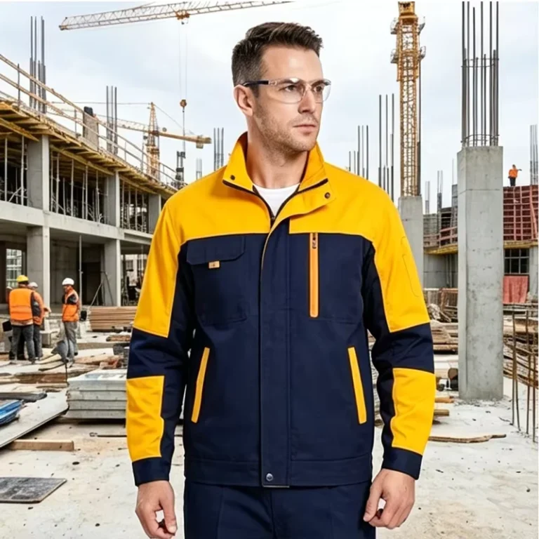 Two-Tone-Industrial-Workwear-Uniform-Set-Anti-static-Breathable-Long-Sleeve-Jacket-Durable-Factory-Mechanic-Construction-Unisex