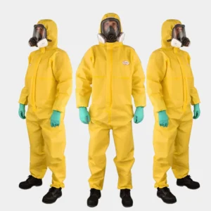 Type 3B Type 4B Yellow HDPE Disposable Coverall Chemical Exposure Chemical Protection Suit