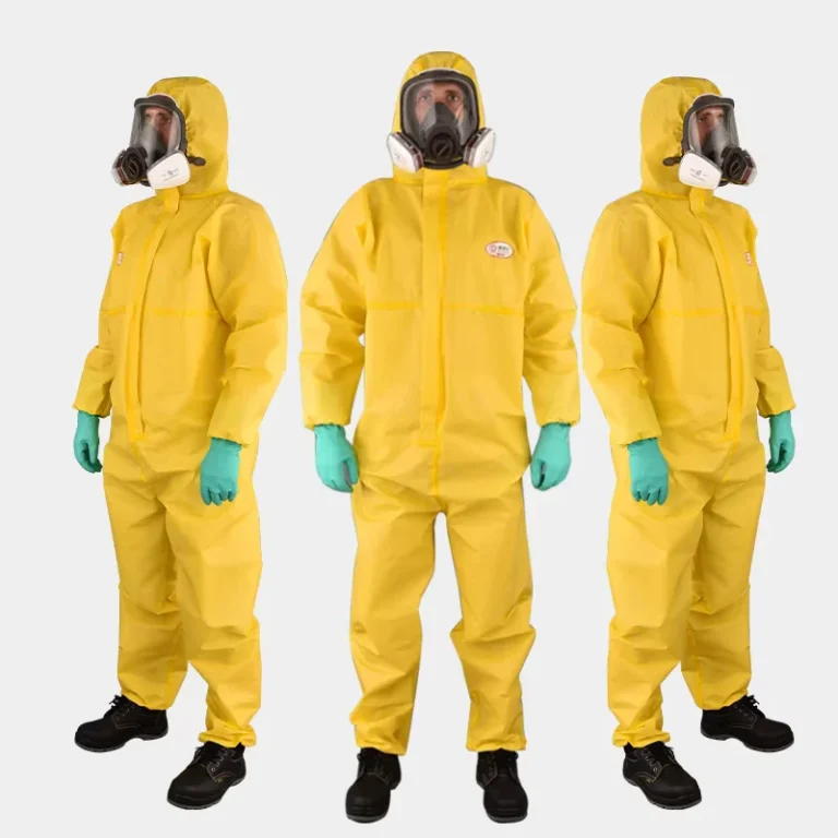 Type-3B-Type-4B-Yellow-HDPE-Disposable-Coverall-Chemical-Exposure-Chemical-Protection-Suit