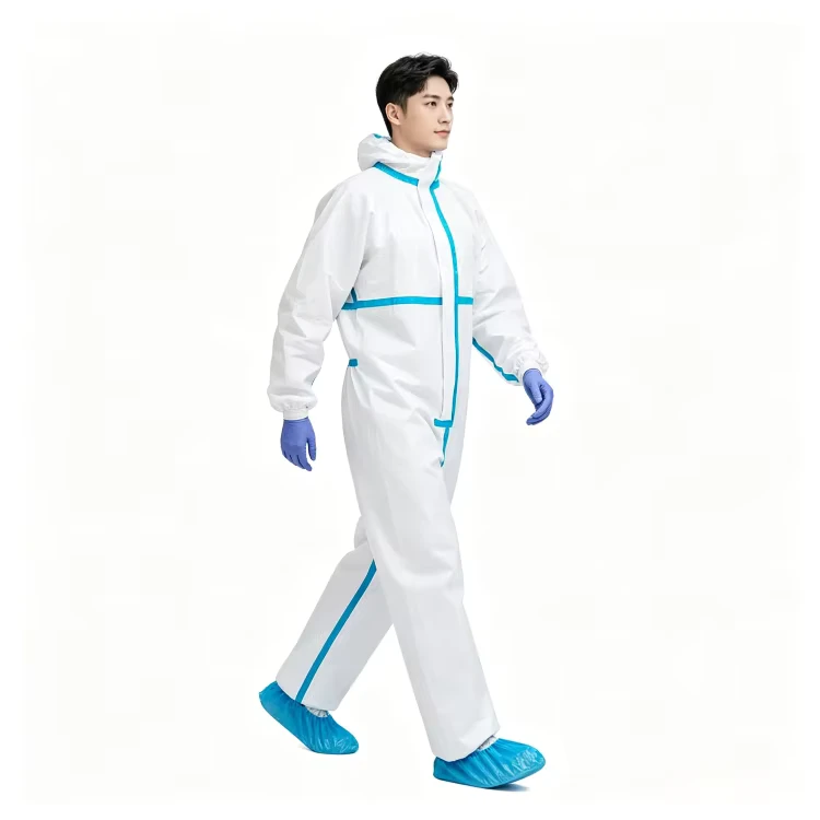 Type 5 6 Disposable Hazmat Coverall Nonwoven Lab Suit Custom Logo & Packaging OEM Factory