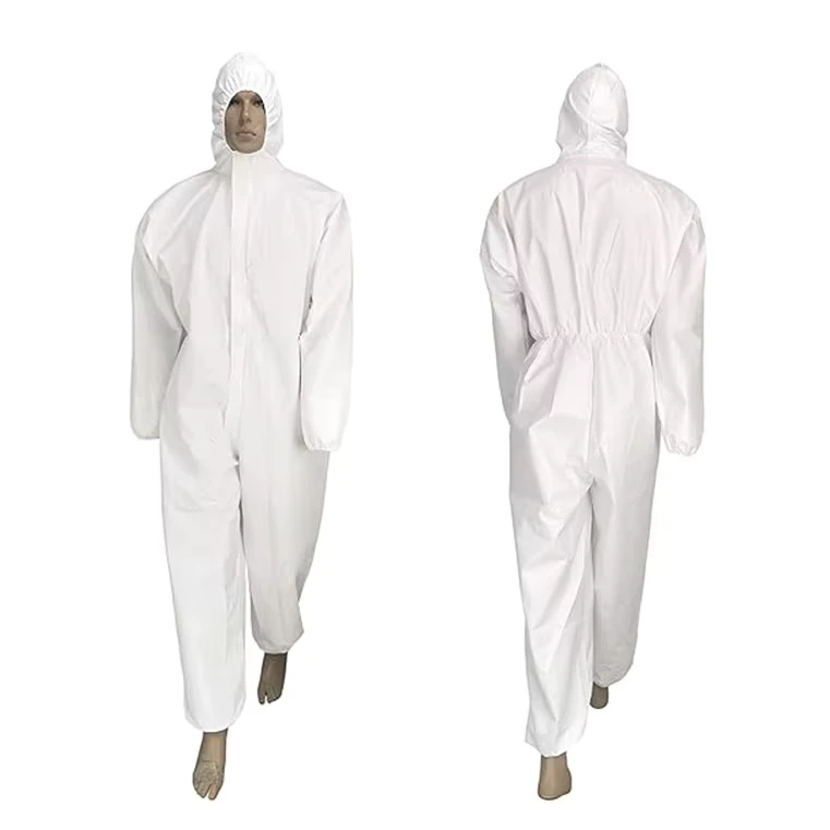 Type 5 6 Work Coveralls Disposable Work Coverall 50 Gsm Microporous Coverall With Hood