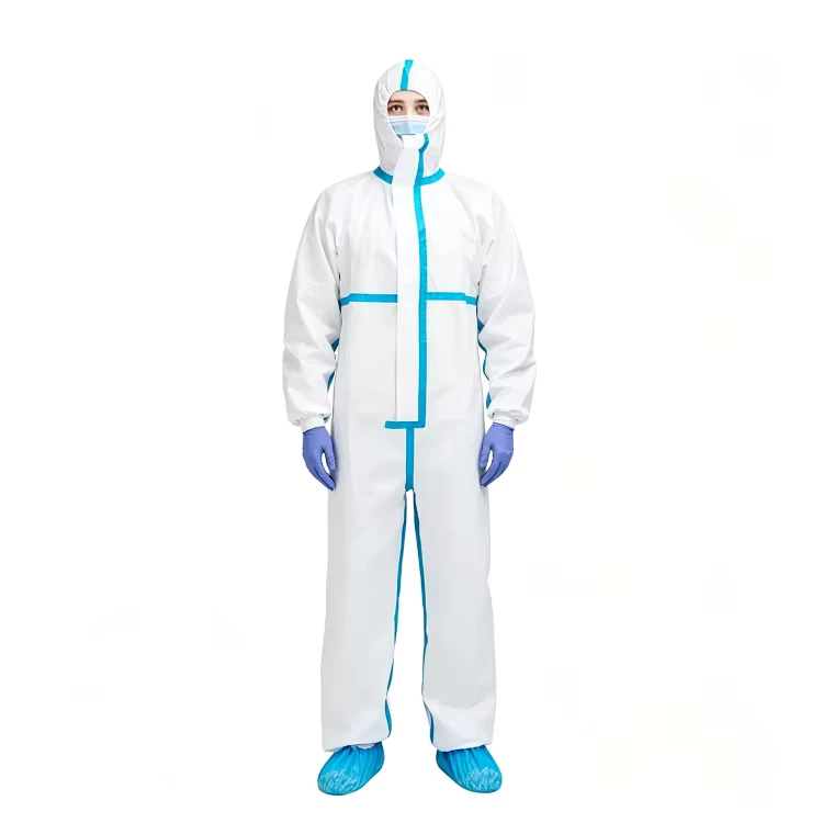 Type 56 Low Price Disposable Protection Coveralls Microporous Coverall Customization Support with Hood and Without Bootcover