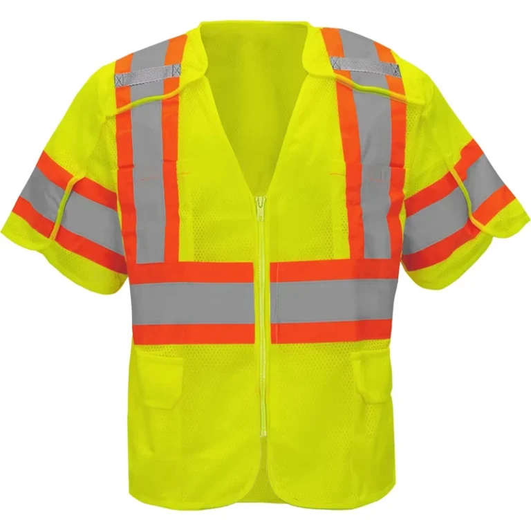 Type-R-Class-3-Safety-Vest-5-Point-Breakaway-Tear-Away-Sleeved-Hi-vis-Mesh-Work-Security-Engineer-Reflective-Clothing-Jacket