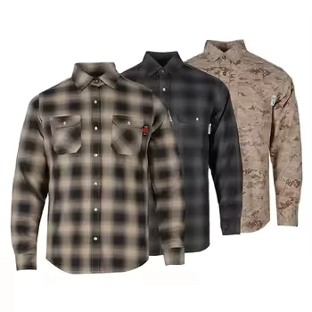 UL Certificated NFPA2112 FR Plaid Fire Resistant Mechanic Workwear Welding Work Fire Rated Work Shirts
