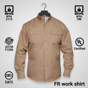 UL Classified FR Work Shirt NFPA 2112 ASTM F1506 CAT2 Arc Flash PPE Supplier Direct Factory Supply