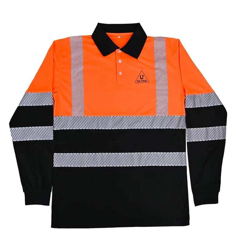 ULTAC ANSI Class 3 Safety Polo Shirt OEM ODM Customizable Orange Long Sleeve Winter Workwear Guangdong