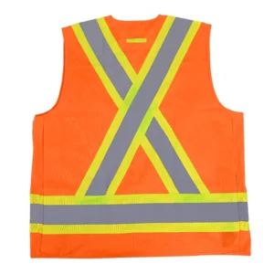 ULTAC Custom Logo High Visibility Reflective Clothing Safety 2 Level Orange Reflective Protective Safety High Visibility Vest