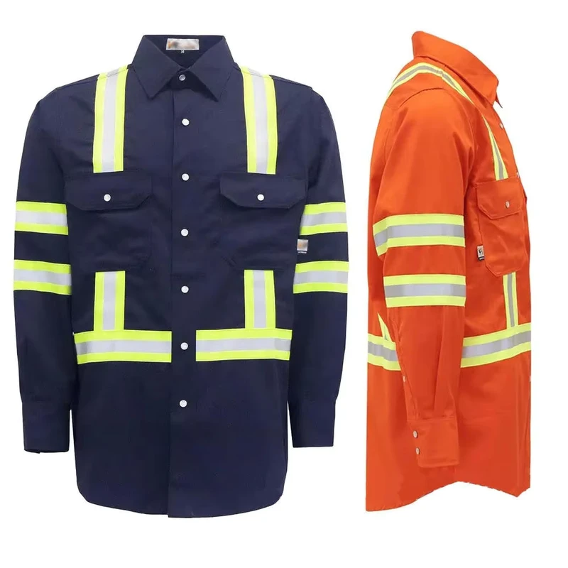 UPF 50 Anti static Hi Visibility Flame Retardant Technical Workwear Button Safety Twill Cool Instant Cooling Cargo Security