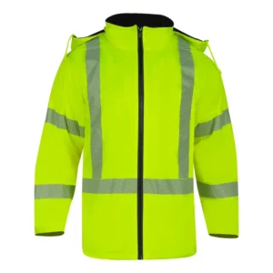 US STOCK High Visibility Safety Jacket ANSI Class 3 Reflective Waterproof Hi Vis Work Coat for Construction Men