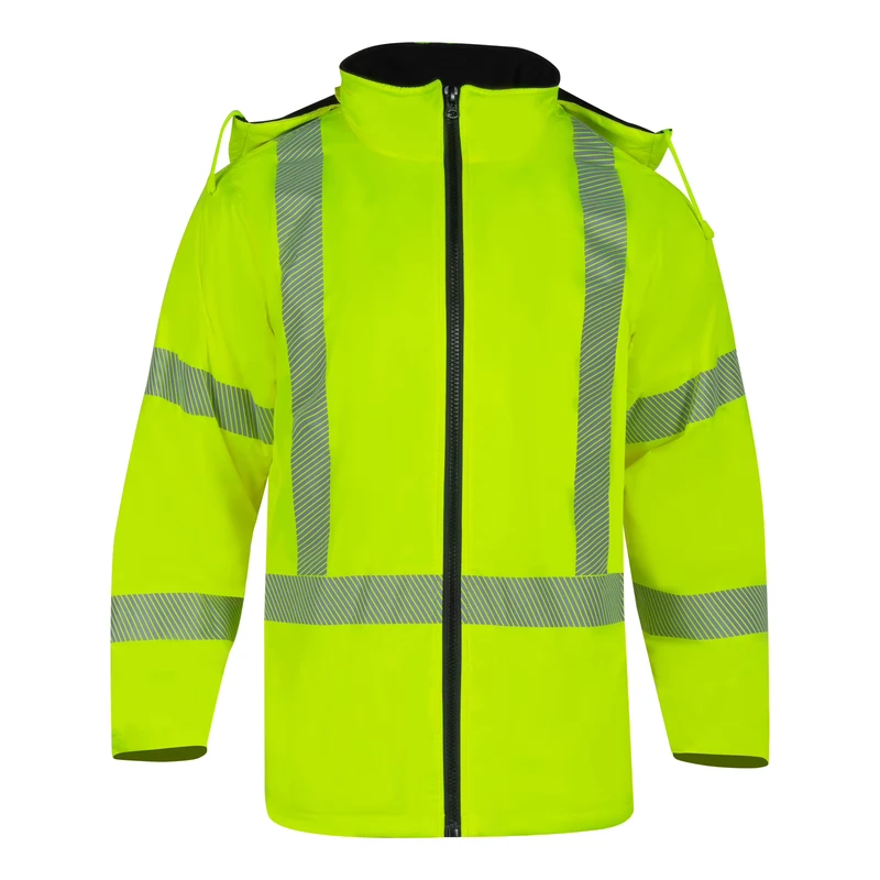 US STOCK High Visibility Safety Jacket ANSI Class 3 Reflective Waterproof Hi Vis Work Coat for Construction Men