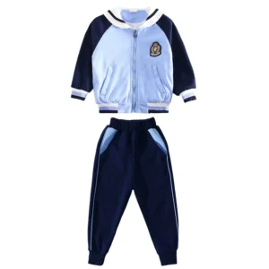 Uniform Escolar for Unisex School Uniforms Formal Solid Knitted Polyester Cotton Custom Children Logo