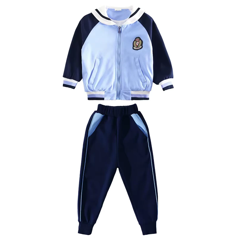 Uniform Escolar for Unisex School Uniforms Formal Solid Knitted Polyester Cotton Custom Children Logo