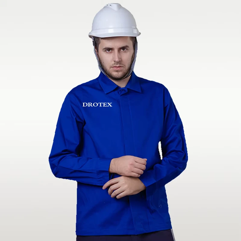 Engineers Shipbuilding Industrial Safety Wear Work Clothes Flame Retardant Anti Static FR Long Sleeve Shirts