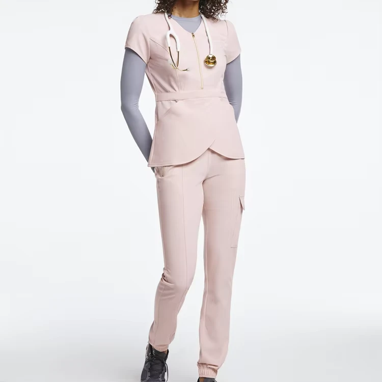Uniformes De Enfermera Para Hospital, Zipper Scrub Top for Women