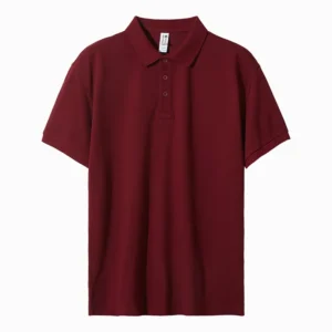 Unisex 100% Cotton Knitted Solid Color Blank Short Sleeve Polo Shirt