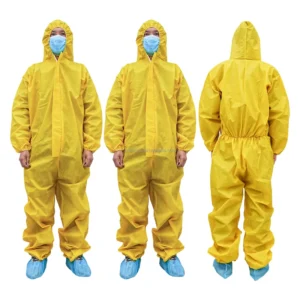 Unisex Adult ISO Certified Hooded Footless Disposable Coverall with High Grammage Elastic Ankle Long Sleeve