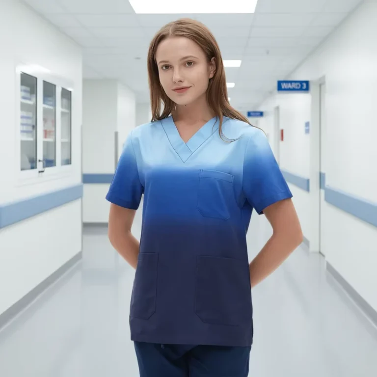 Unisex-Anti-Wrinkle-Printed-Medical-Scrub-Uniform