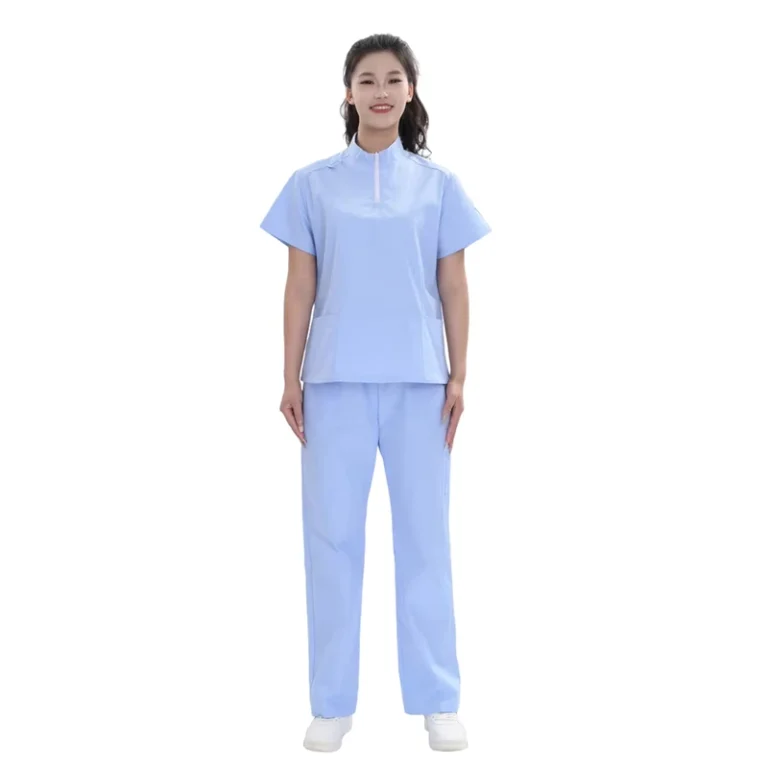Unisex-Baby-Blue-TC-Medical-Scrub-Set-Custom-Hospital-Uniforms-OEM-Private-Label-Factory