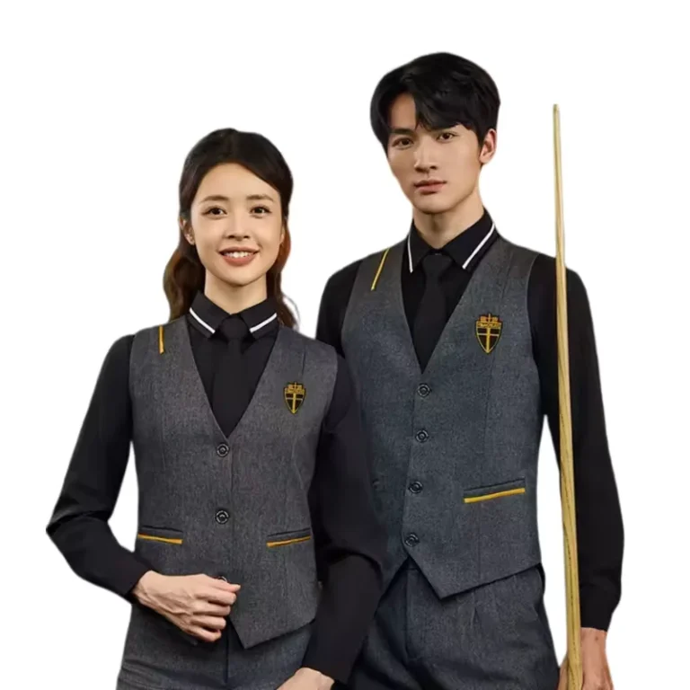 Unisex-Billiards-Hall-Work-Uniform-Snooker-Bar-Waiter-and-Waitress-Outfit