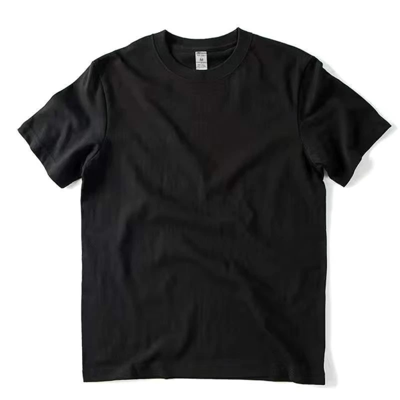 Unisex Black 100% Cotton Stretch T-Shirt, Short Sleeve, O-Neck, Plus Size