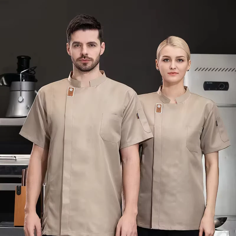 Unisex Chef Jacket Summer Kitchen Shirts Hotel Restaurant Waiter Chef Uniform Bakery Catering Working Clothes Chef Uniform