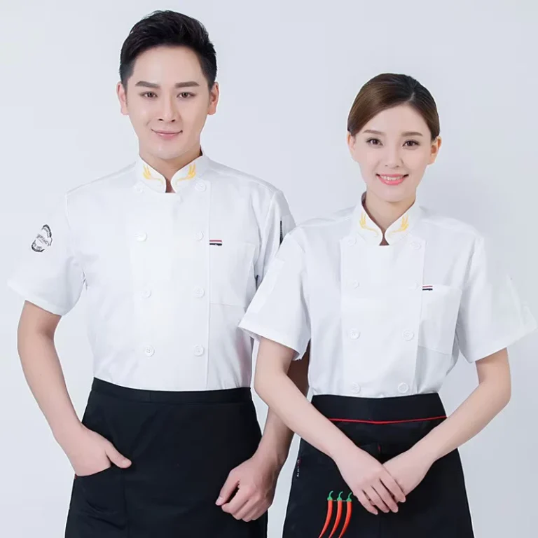 Unisex-Chef-Uniform-with-Short-Sleeve-Summer-and-Long-Sleeve-Winter-Options-Polyester-Cotton