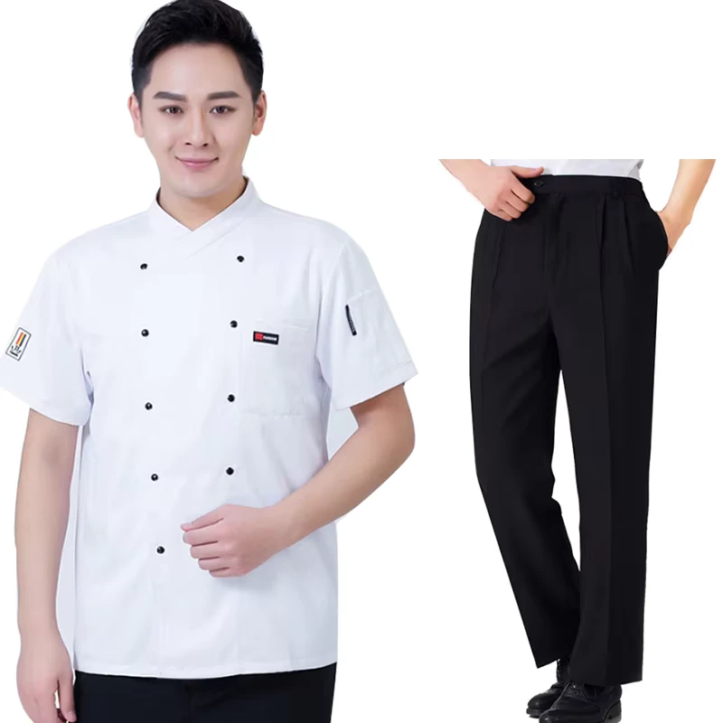 Unisex Chef's Pants Jackets Restaurant Kitchen Staff Uniforms for Chefs Workers 65% Polyester 35% Cotton M 3XL Sizes
