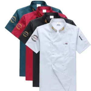 Unisex Cook Chef Uniform Classical Design Short Sleeve Polyester/Cotton Jacket