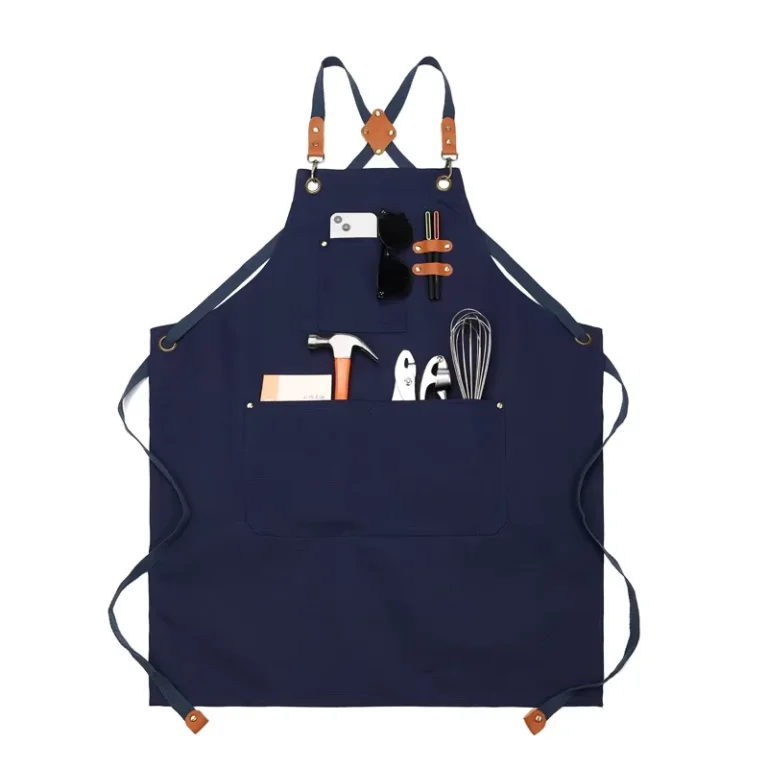 Unisex-Cotton-Canvas-Waist-Bib-Apron-Adjustable-Cross-Back-Pockets-Durable-Washable-Sleeveless-Design-for-Woodworking-Garden-Art
