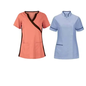 Unisex Cotton Nurse Uniform with Anti-Static Fabric and Short Sleeves
