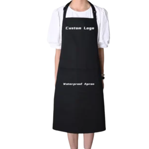 Unisex Cotton Polyester Waterproof Kitchen Apron for Barista and Chef