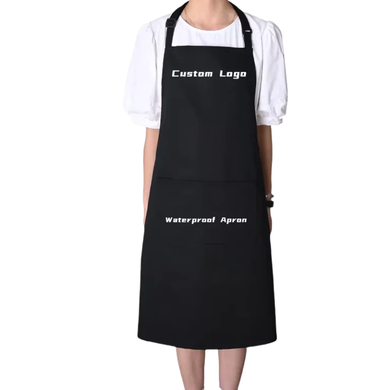 Unisex-Cotton-Polyester-Waterproof-Kitchen-Apron-for-Barista-and-Chef