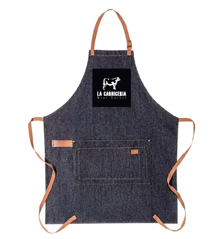 Unisex Custom Canvas Chef Waiter Bib Apron for Kitchen Bar Restaurant Food Service