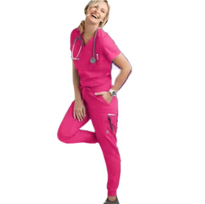 Unisex Custom Medical Scrubs Sets Breathable Soft Twill Fabric Beauty Salon Nurse Uniforms with Custom Logo and Color