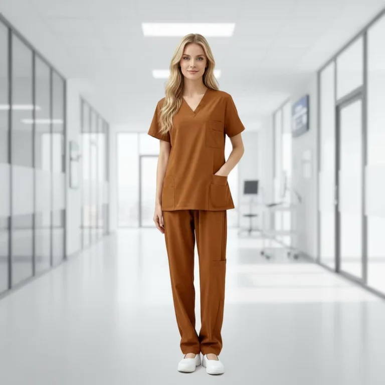 Unisex-Custom-Nursing-Scrubs-Sets-Quick-Dry-Polyester-Spandex-V-Neck-Zipper-Collar-Hospital-Uniforms-for-Men-Women