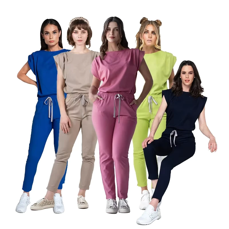 Unisex Denim Spandex Polyester Medical Scrub Set for Beauty Salons, Spas, Hospitals and Dental Clinics
