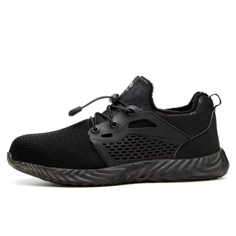 Unisex Fashion Black Steel Toed Safety Shoes with Thermal Winter Low Cut Prevent Smashing Foot Protection