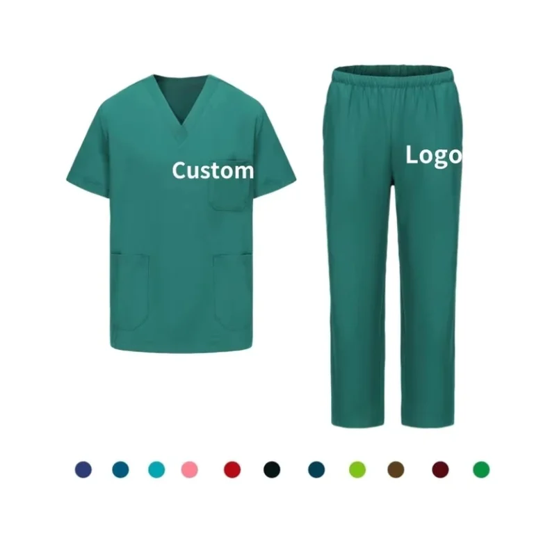 Unisex-Flame-Retardant-Breathable-Short-Sleeve-Nurse-Scrubs